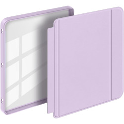 Giopuey coque compatible avec kobo libra colour/kobo libra 2, étui en cuir, étui à rabat [coque arrière transparente pc tpu] tex