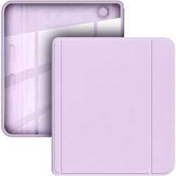 Giopuey coque compatible avec kobo libra colour/kobo libra 2, étui en cuir, étui à rabat [coque arrière transparente pc tpu] tex
