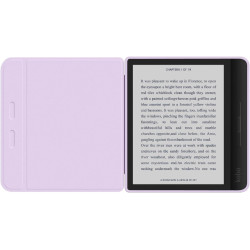 Giopuey coque compatible avec kobo libra colour/kobo libra 2, étui en cuir, étui à rabat [coque arrière transparente pc tpu] tex