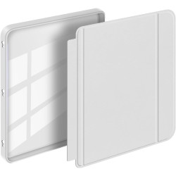 Giopuey coque compatible avec kobo libra colour/kobo libra 2, étui en cuir, étui à rabat [coque arrière transparente pc tpu] tex