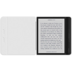 Giopuey coque compatible avec kobo libra colour/kobo libra 2, étui en cuir, étui à rabat [coque arrière transparente pc tpu] tex