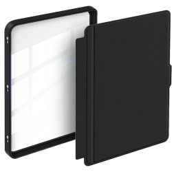 Giopuey coque compatible avec kobo clara colour/clara bw/clara 2e, étui en cuir, étui à rabat [coque arrière transparente pc tpu