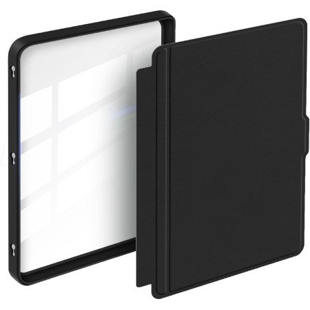 Giopuey coque compatible avec kobo clara colour/clara bw/clara 2e, étui en cuir, étui à rabat [coque arrière transparente pc tpu