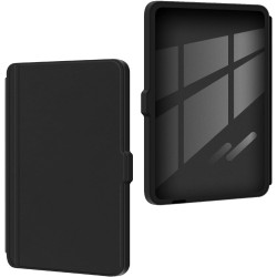 Giopuey coque compatible avec kobo clara colour/clara bw/clara 2e, étui en cuir, étui à rabat [coque arrière transparente pc tpu