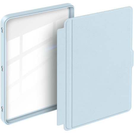 Giopuey coque compatible avec kobo clara colour/clara bw/clara 2e, étui en cuir, étui à rabat [coque arrière transparente pc tpu