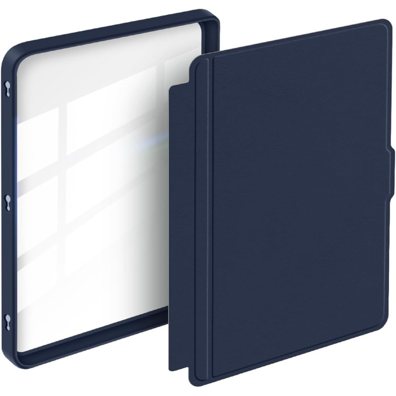 Giopuey coque compatible avec kobo clara colour/clara bw/clara 2e, étui en cuir, étui à rabat [coque arrière transparente pc tpu