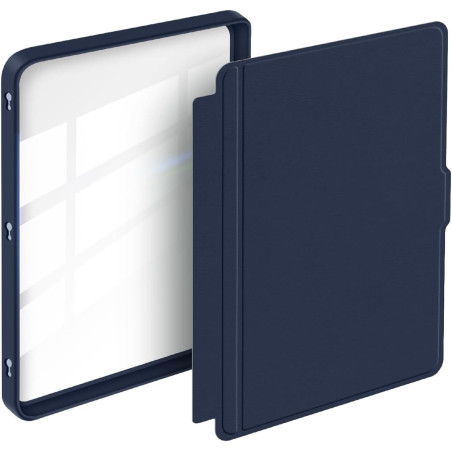 Giopuey coque compatible avec kobo clara colour/clara bw/clara 2e, étui en cuir, étui à rabat [coque arrière transparente pc tpu
