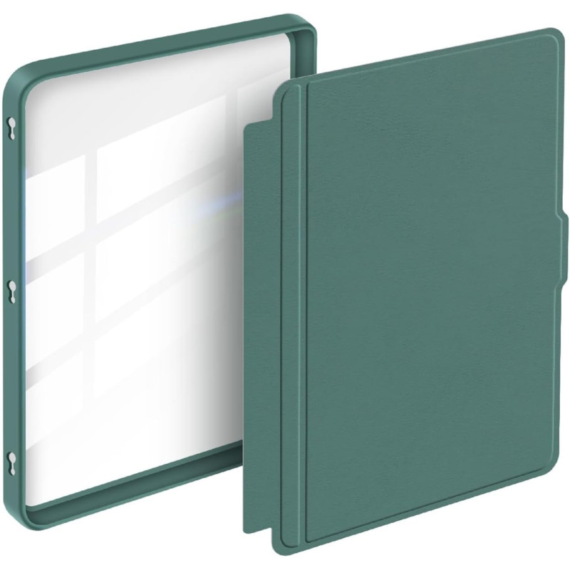 Giopuey coque compatible avec kobo clara colour/clara bw/clara 2e, étui en cuir, étui à rabat [coque arrière transparente pc tpu