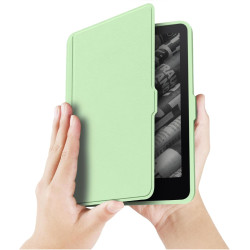 Giopuey coque compatible avec kobo clara colour/clara bw/clara 2e, étui en cuir, étui à rabat [coque arrière transparente pc tpu