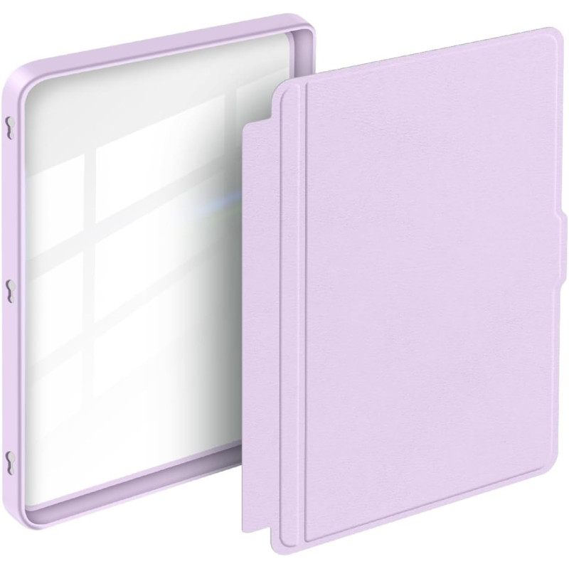 Giopuey coque compatible avec kobo clara colour/clara bw/clara 2e, étui en cuir, étui à rabat [coque arrière transparente pc tpu