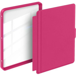Giopuey coque compatible avec kobo clara colour/clara bw/clara 2e, étui en cuir, étui à rabat [coque arrière transparente pc tpu