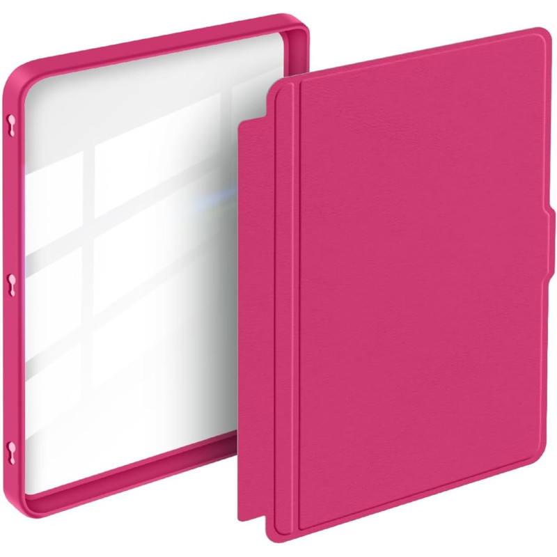 Giopuey coque compatible avec kobo clara colour/clara bw/clara 2e, étui en cuir, étui à rabat [coque arrière transparente pc tpu