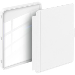 Giopuey coque compatible avec kobo clara colour/clara bw/clara 2e, étui en cuir, étui à rabat [coque arrière transparente pc tpu
