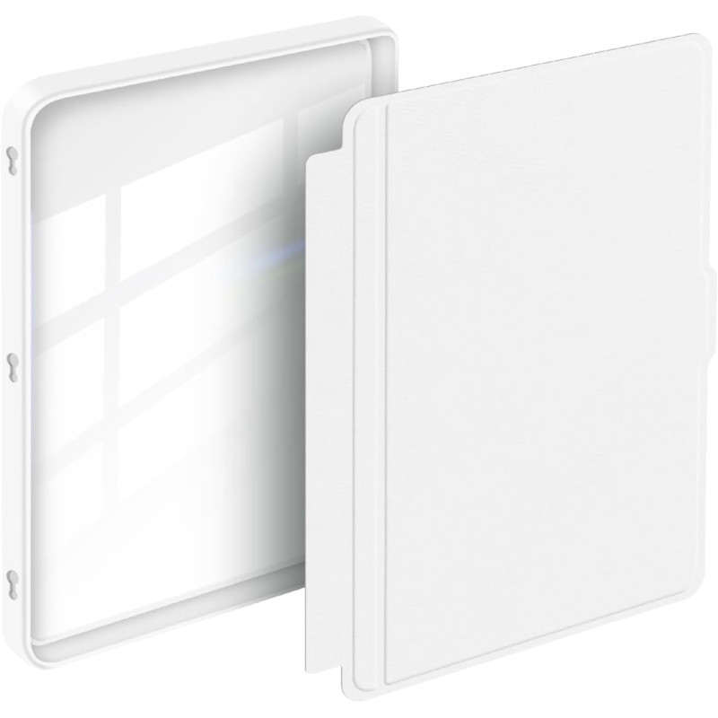 Giopuey coque compatible avec kobo clara colour/clara bw/clara 2e, étui en cuir, étui à rabat [coque arrière transparente pc tpu