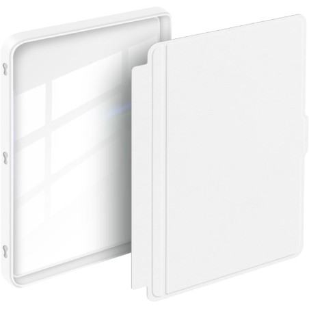 Giopuey coque compatible avec kobo clara colour/clara bw/clara 2e, étui en cuir, étui à rabat [coque arrière transparente pc tpu