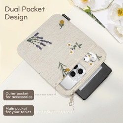Dadanism 6-7 pouces étui housse sac brodée pour 7" nouveau kindle paperblanc et kindle colorsoft signature edition, 6" k-indle 1