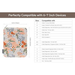 Dadanism 6-7 pouces étui housse sac brodée pour 7" nouveau kindle paperblanc et kindle colorsoft signature edition, 6" kindle 11