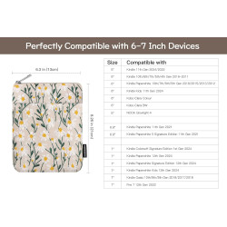 Dadanism 6-7 pouces étui housse sac brodée pour 7" nouveau kindle paperblanc et kindle colorsoft signature edition, 6" kindle 11