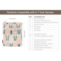 Dadanism 6-7 pouces étui housse sac brodée pour 7" nouveau kindle paperblanc et kindle colorsoft signature edition, 6" kindle 11