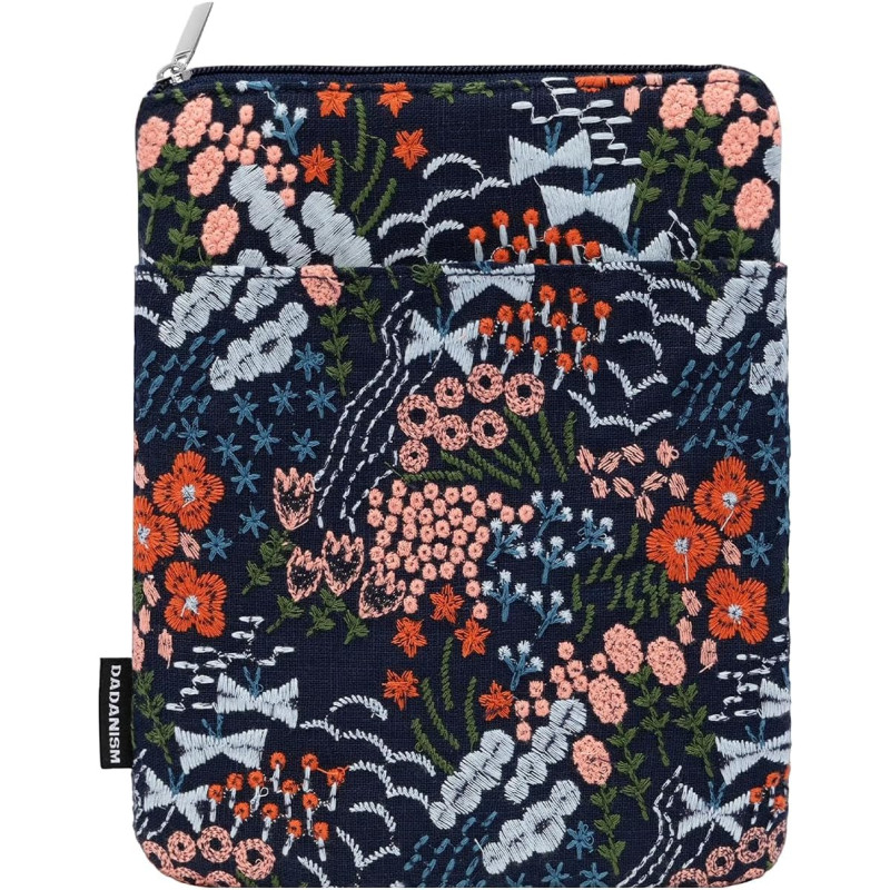 Dadanism 6-7 pouces étui housse sac brodée pour 7" nouveau kindle paperblanc et kindle colorsoft signature edition, 6" kindle 11