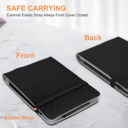 Étui pour Kobo Clara 2E/Clara BW,Sommeil Housse pour Kobo Clara Colour Coque avec Dragonne,Noir