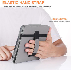 Étui pour Kobo Clara 2E/Clara BW,Sommeil Housse pour Kobo Clara Colour Coque avec Dragonne,Gris