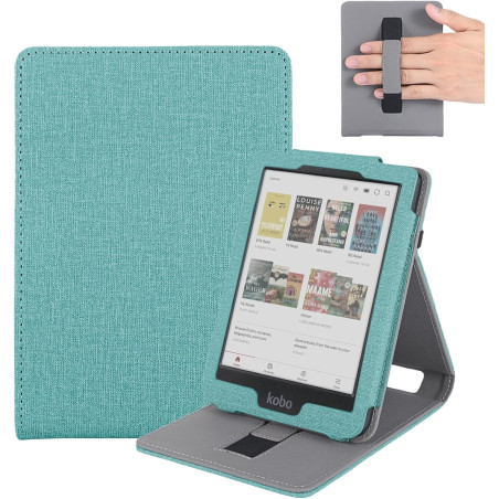 Étui pour Kobo Clara 2E/Clara BW,Sommeil Housse pour Kobo Clara Colour Coque avec Dragonne,Vert