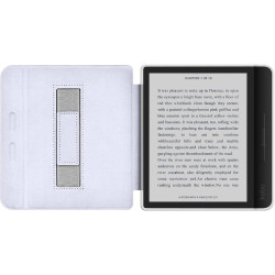 Giopuey coque compatible avec kobo libra colour/kobo libra 2, étui en cuir avec sangle, étui à rabat [coque arrière transparente