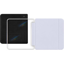 Giopuey coque compatible avec kobo libra colour/kobo libra 2, étui en cuir avec sangle, étui à rabat [coque arrière transparente