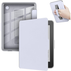 Giopuey coque compatible avec kobo clara colour/clara bw/clara 2e, étui en cuir avec sangle, étui à rabat [coque arrière transpa