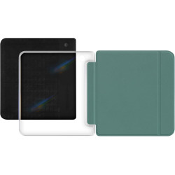 Giopuey coque compatible avec kobo libra colour/kobo libra 2, étui en cuir avec sangle, étui à rabat [coque arrière transparente