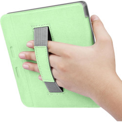 Giopuey coque compatible avec kobo libra colour/kobo libra 2, étui en cuir avec sangle, étui à rabat [coque arrière transparente