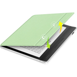 Giopuey coque compatible avec kobo libra colour/kobo libra 2, étui en cuir avec sangle, étui à rabat [coque arrière transparente