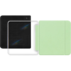 Giopuey coque compatible avec kobo libra colour/kobo libra 2, étui en cuir avec sangle, étui à rabat [coque arrière transparente
