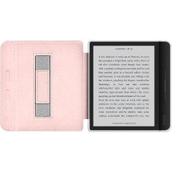 Giopuey coque compatible avec kobo libra colour/kobo libra 2, étui en cuir avec sangle, étui à rabat [coque arrière transparente