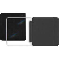 Giopuey coque compatible avec kobo libra colour/kobo libra 2, étui en cuir avec sangle, étui à rabat [coque arrière transparente