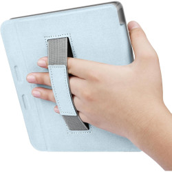 Giopuey coque compatible avec kobo libra colour/kobo libra 2, étui en cuir avec sangle, étui à rabat [coque arrière transparente