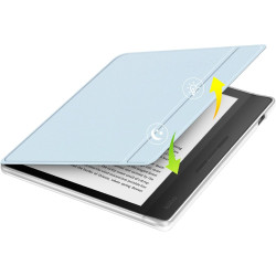 Giopuey coque compatible avec kobo libra colour/kobo libra 2, étui en cuir avec sangle, étui à rabat [coque arrière transparente