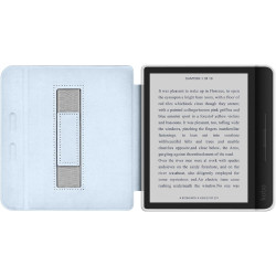 Giopuey coque compatible avec kobo libra colour/kobo libra 2, étui en cuir avec sangle, étui à rabat [coque arrière transparente
