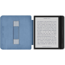 Giopuey coque compatible avec kobo libra colour/kobo libra 2, étui en cuir avec sangle, étui à rabat [coque arrière transparente