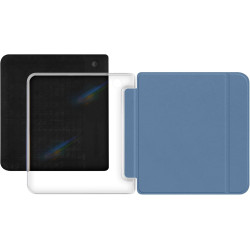 Giopuey coque compatible avec kobo libra colour/kobo libra 2, étui en cuir avec sangle, étui à rabat [coque arrière transparente