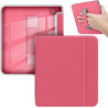 Giopuey coque compatible avec kobo libra colour/kobo libra 2, étui en cuir avec sangle, étui à rabat [coque arrière transparente