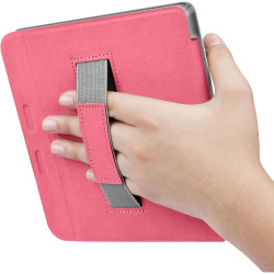 Giopuey coque compatible avec kobo libra colour/kobo libra 2, étui en cuir avec sangle, étui à rabat [coque arrière transparente