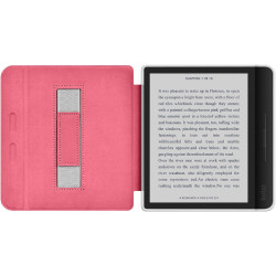 Giopuey coque compatible avec kobo libra colour/kobo libra 2, étui en cuir avec sangle, étui à rabat [coque arrière transparente