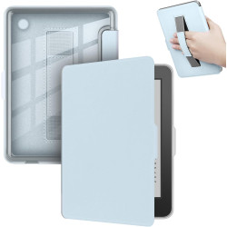 Giopuey coque compatible avec kobo clara colour/clara bw/clara 2e, étui en cuir avec sangle, étui à rabat [coque arrière transpa