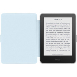 Giopuey coque compatible avec kobo clara colour/clara bw/clara 2e, étui en cuir avec sangle, étui à rabat [coque arrière transpa
