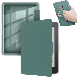 Giopuey coque compatible avec kobo clara colour/clara bw/clara 2e, étui en cuir avec sangle, étui à rabat [coque arrière transpa