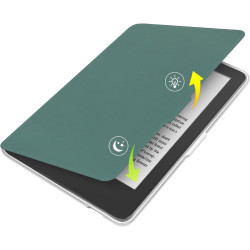 Giopuey coque compatible avec kobo clara colour/clara bw/clara 2e, étui en cuir avec sangle, étui à rabat [coque arrière transpa