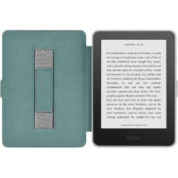 Giopuey coque compatible avec kobo clara colour/clara bw/clara 2e, étui en cuir avec sangle, étui à rabat [coque arrière transpa