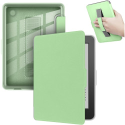 Giopuey coque compatible avec kobo clara colour/clara bw/clara 2e, étui en cuir avec sangle, étui à rabat [coque arrière transpa